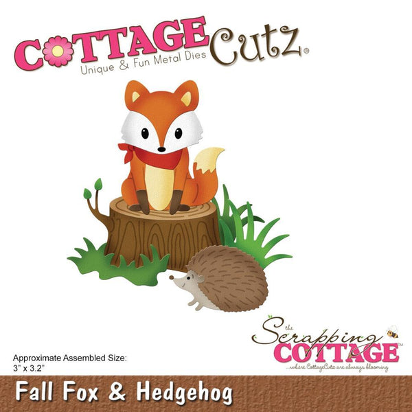 CottageCutz Die Fall Fox & Hedgehog 3inch X3.2inch