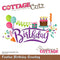 CottageCutz Dies - Festive Birthday Greeting, 4.3 inchX2.3 inch