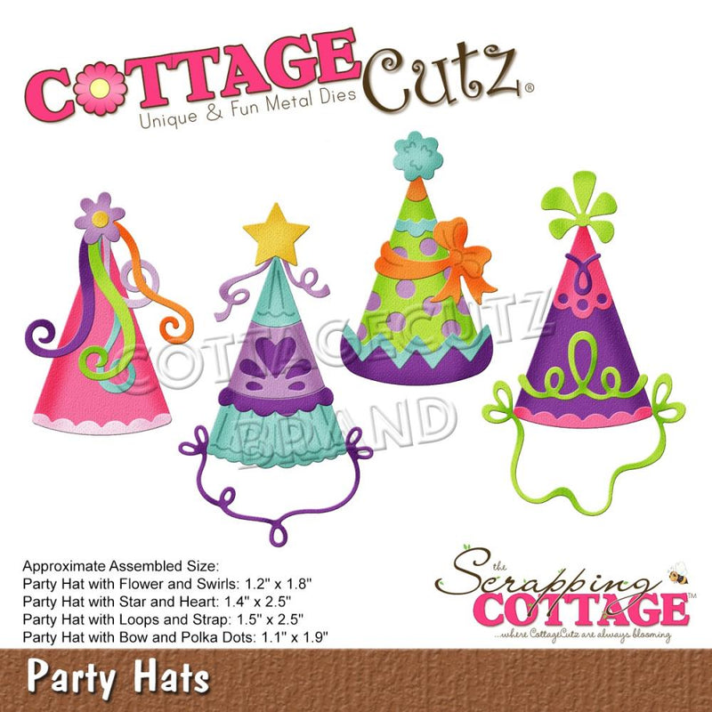 CottageCutz Dies - Party Hats, 1.1 inch To 2.5 inch*