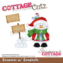 CottageCutz Dies - Snowman with Snowballs, 3.1 inch To 2.8 inch