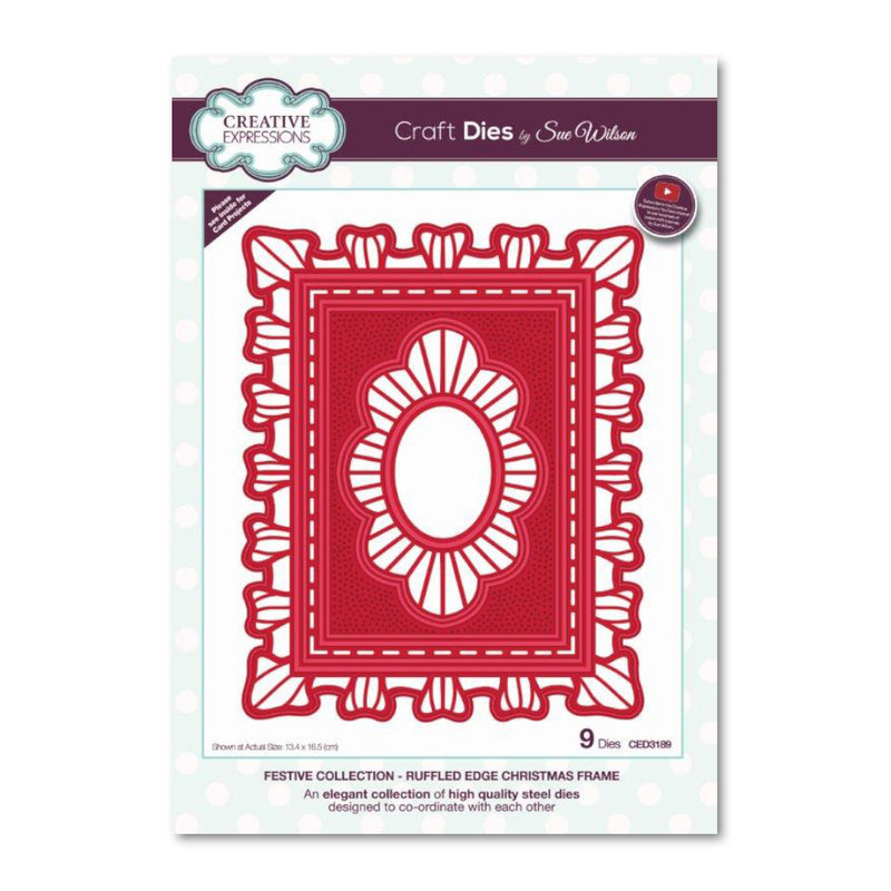 Creative Expressions - Festive Collection Ruffled Edge Christmas Frame
