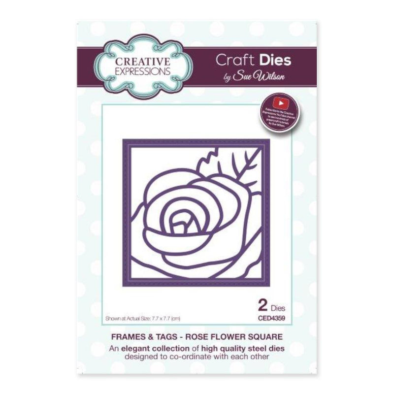 Creative Expressions - Frames and Tags Collection Rose Flower Square