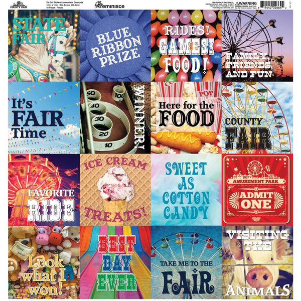 Reminisce Collection - County Fair Square Stickers 12 inchX12 inch