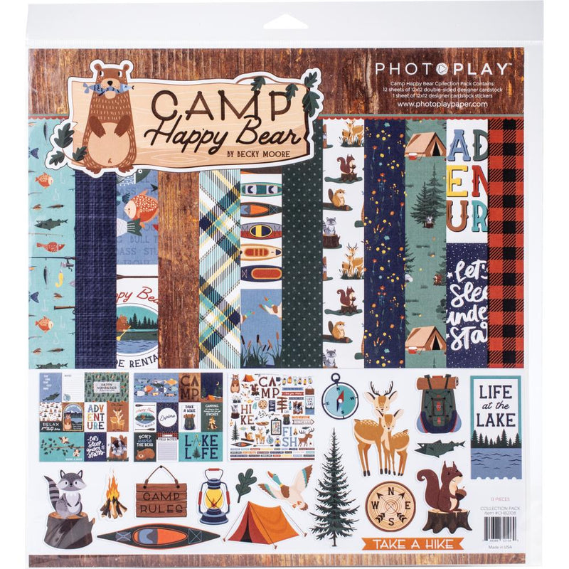 PhotoPlay Collection Pack 12in x 12in Happy Camper Bear*