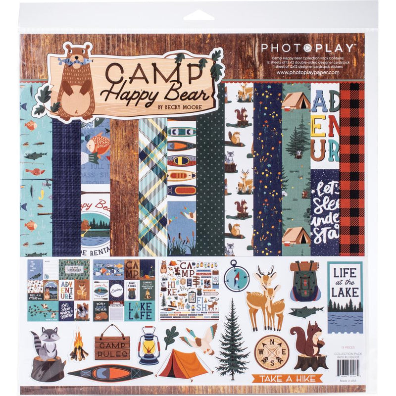 PhotoPlay Collection Pack 12in x 12in Happy Camper Bear*