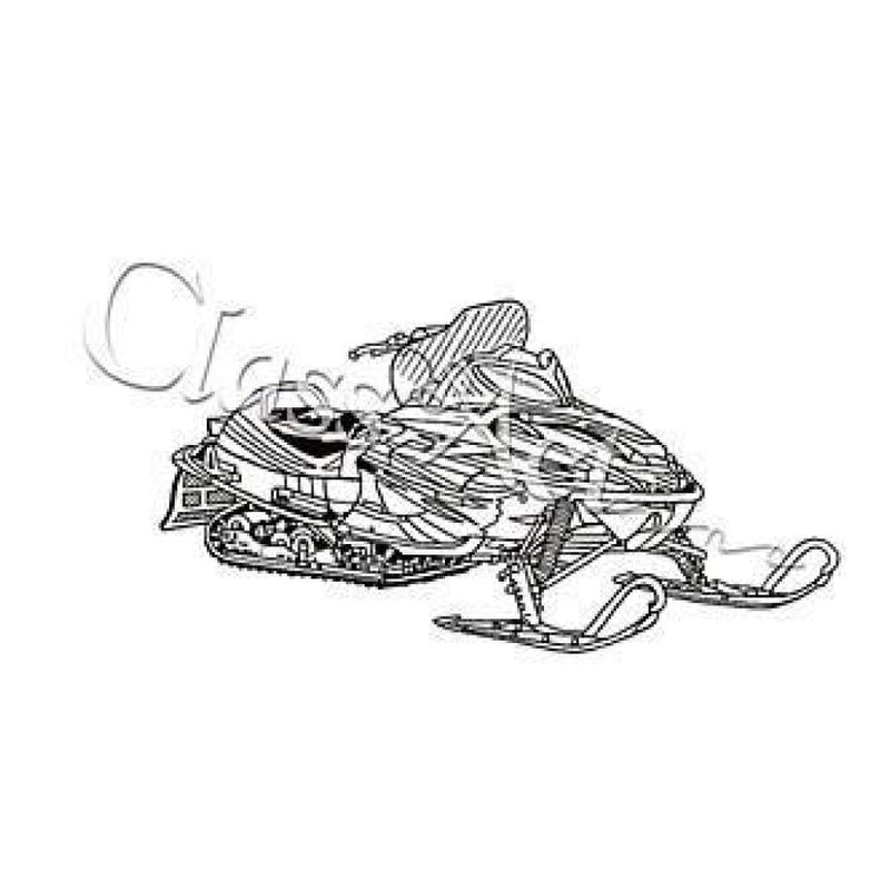 Class Act Cling Mounted Rubber Stamp 4.25 Inch X5.75 Inch  Snowmobile