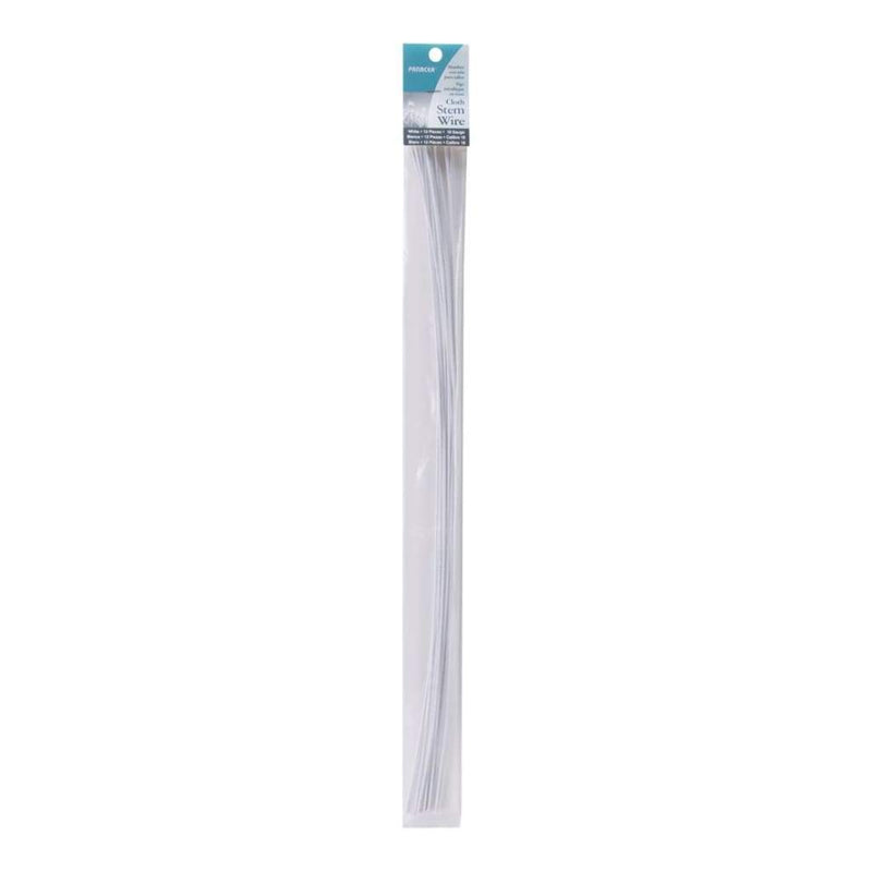Cloth Covered Stem Wire 18 Gauge 18 inch 12 pack White