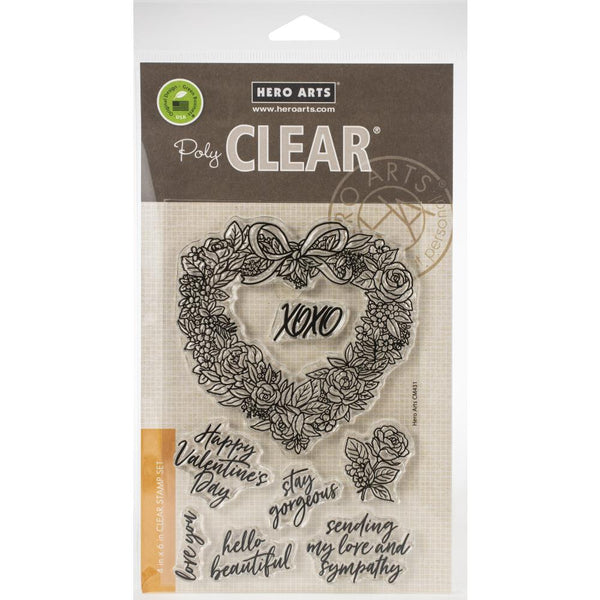 Hero Arts Clear Stamps 4in x 6in - Floral Heart Wreath