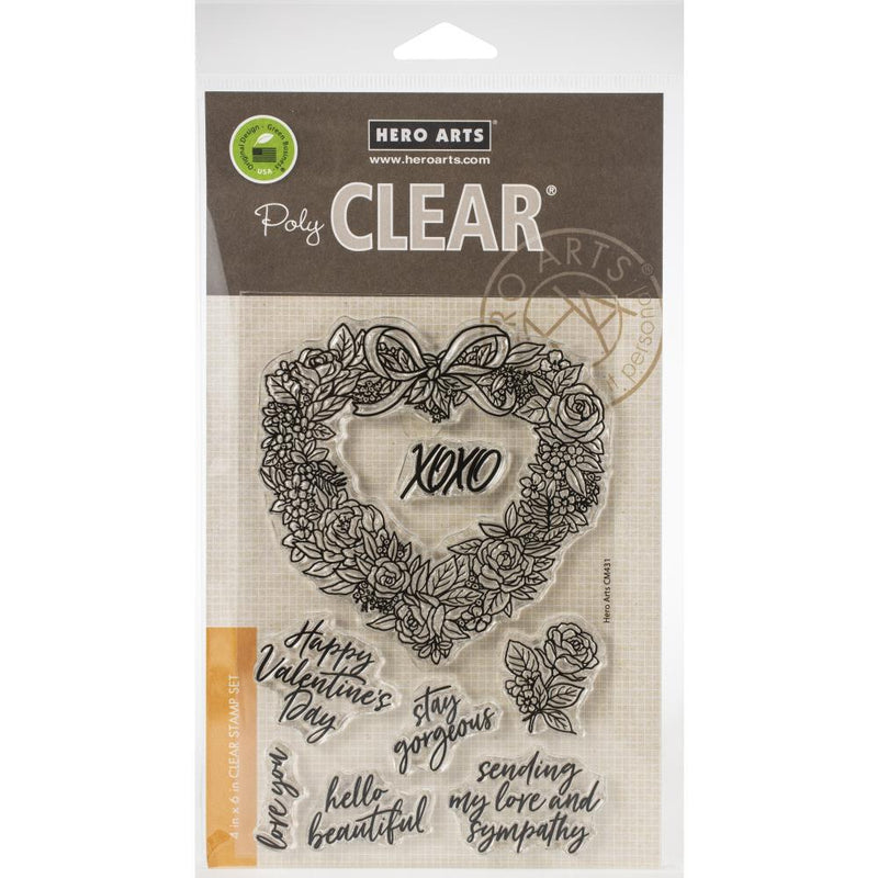 Hero Arts Clear Stamps 4in x 6in - Floral Heart Wreath*