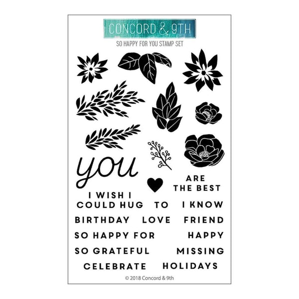 Concord & 9th Clear Stamps 4inch X6inch So Happy For You