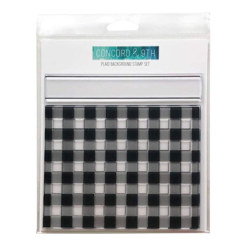Concord & 9th Clear Stamps 6X6 Plaid Background