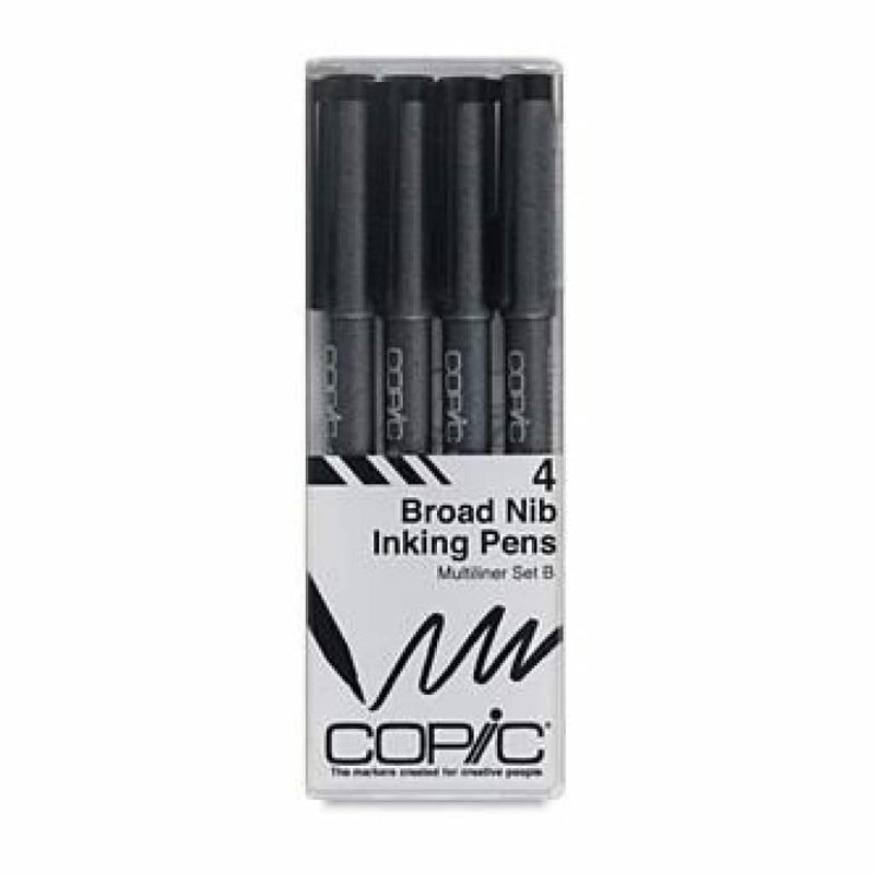 Copic Multiliner Broad Nib Inking Pens - Set B Black