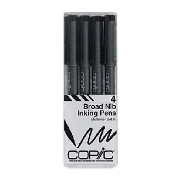 Copic Multiliner Broad Nib Inking Pens - Set B Black