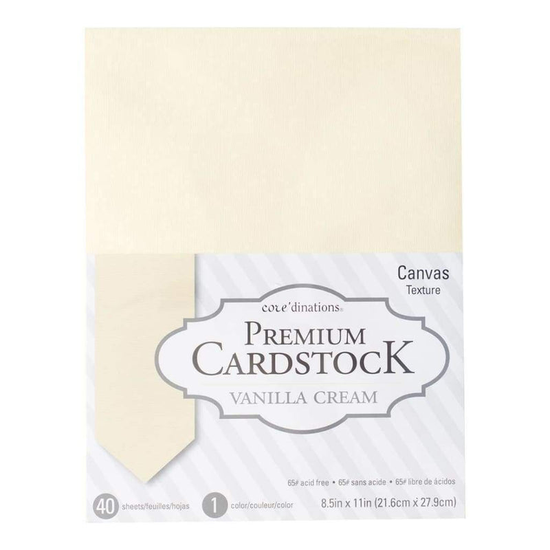 Coredinations Value Pack Smooth Canvas Texture 8.5 inch X11 inch 40 pack Vanilla Cream