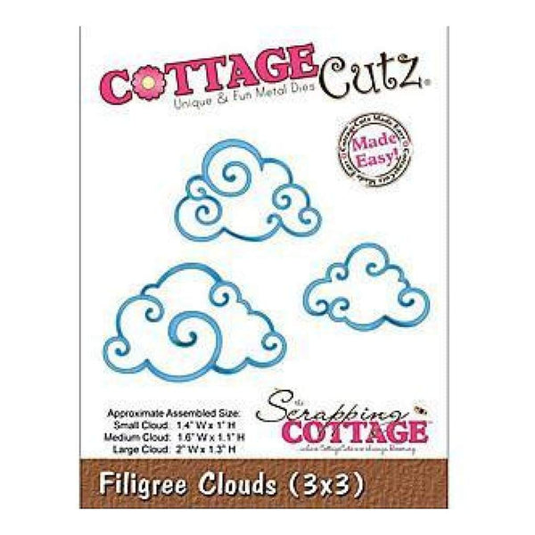 Cottagecutz Die 3X3 Filigree Clouds Made Easy