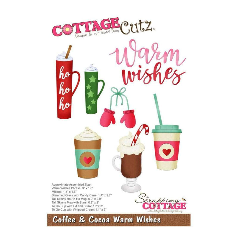 CottageCutz Die - Coffee & Cocoa Warm Wishes .8inch To 3inch