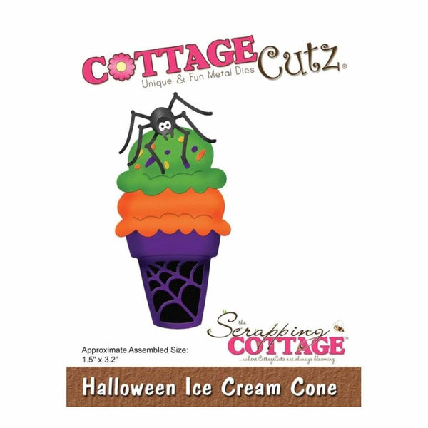 CottageCutz Die - Halloween Ice Cream Cone 1.5inch X3.2inch