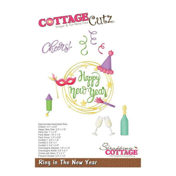 CottageCutz Die - Ring In The New Year .5inch To 3.1inch
