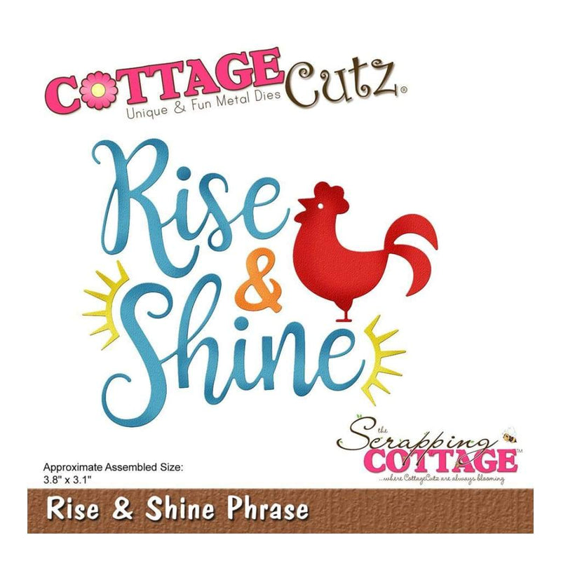 CottageCutz Die Rise & Shine Phrase, 3.8 inch X3.1 inch