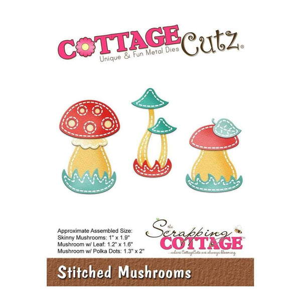 CottageCutz Die - Stitched Mushrooms 1 inch To 2 inch