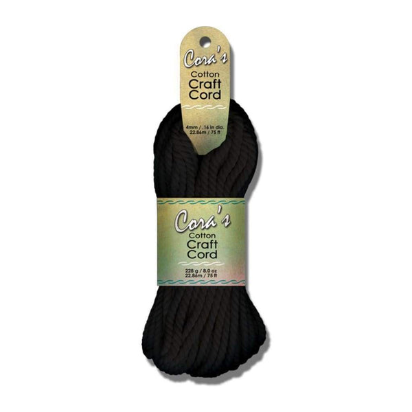 Cotton Cord 4mmX75ft - Black