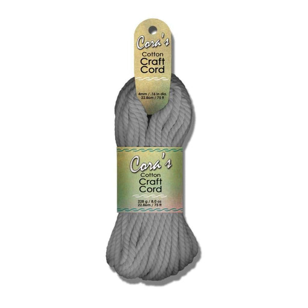 Cotton Cord 4mmX75ft - Charcoal