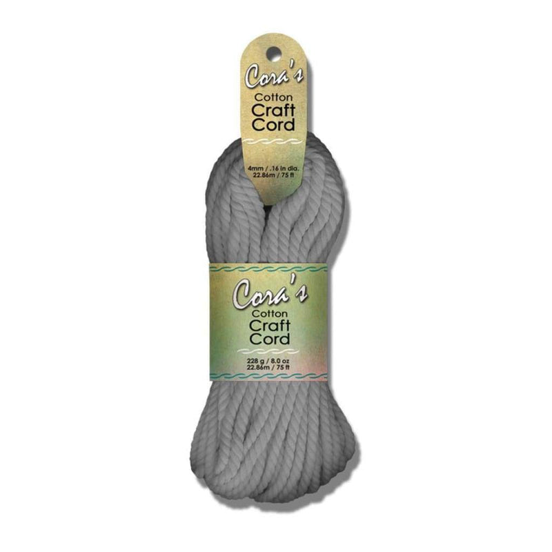 Cotton Cord 4mmX75ft - Charcoal