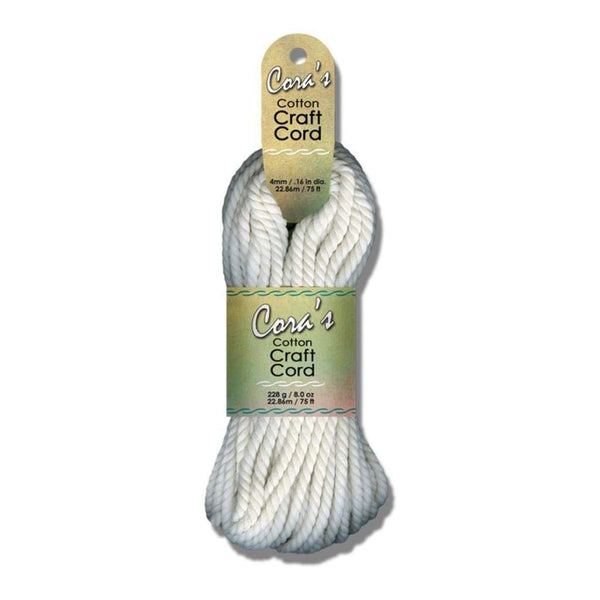 Cotton Cord 4mmX75ft - White