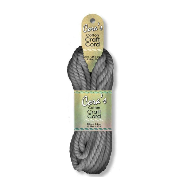Cotton Craft Cord 6mmX50' - Charcoal