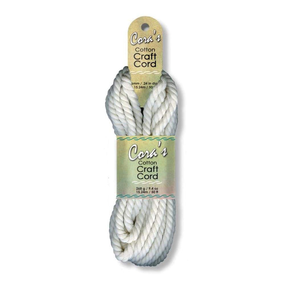 Cotton Craft Cord 6mmX50' - Natural Dyeable Fiber