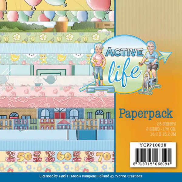 Find It Trading Yvonne Creations Double-Sided Paper Pack 6in x 6in 23 pack - Active Life, Double-Sided