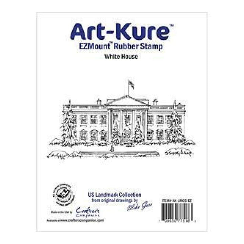 Crafters Companion -  Art Kure - White House Landmarks Ezmount Stamp 4Inx 2.25In