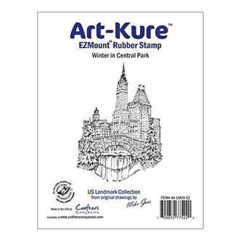 Crafters Companion -  Art Kure - Winter In Central Park Landmarks Ezmount Stamp 4In X 2.75In