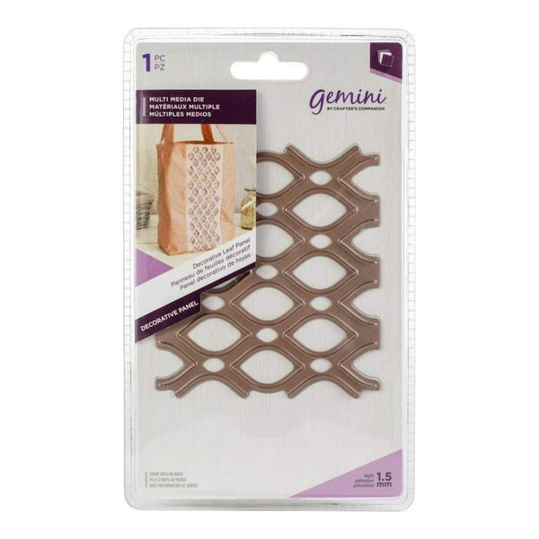 Crafters Companion - Gemini Multi-Media Decorative Panel Die Leaf Panel 4 inch X3.5 inch