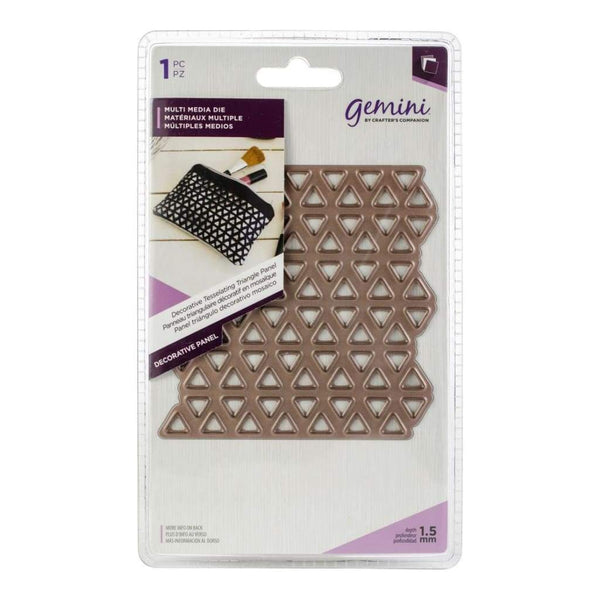 Crafters Companion - Gemini Multi-Media Decorative Panel Die Tessellating Triangle Panel 3.9 inch X3.9 inch