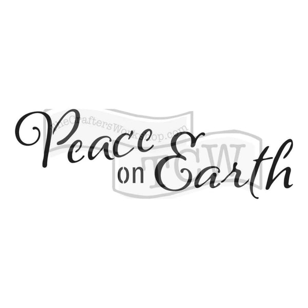 Crafters Workshop Rustic Sign Template 16.5inch X6inch - Peace On Earth