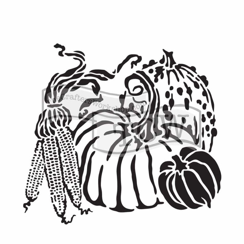 Crafters Workshop Template 12inch X12inch - Harvest Pumpkins