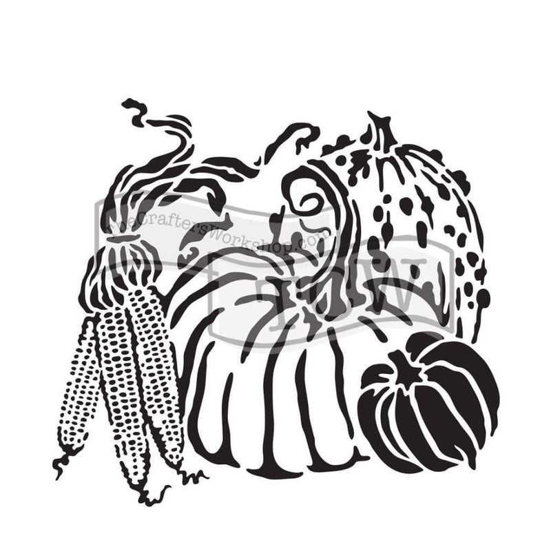 Crafters Workshop Template 12inch X12inch - Harvest Pumpkins