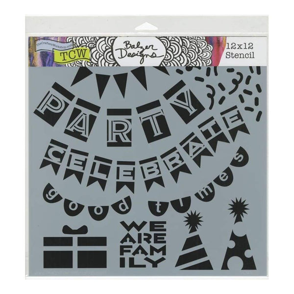 Crafters Workshop Template 12X12 - Party Banners