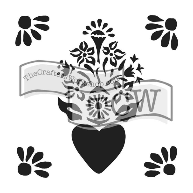 Crafters Workshop Template 6 inch X6 inch - Corazon