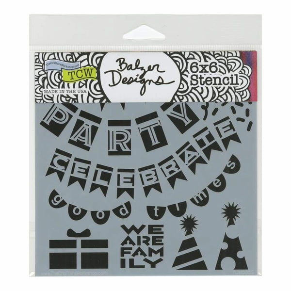 Crafters Workshop Template 6inch X6inch - Party Banners