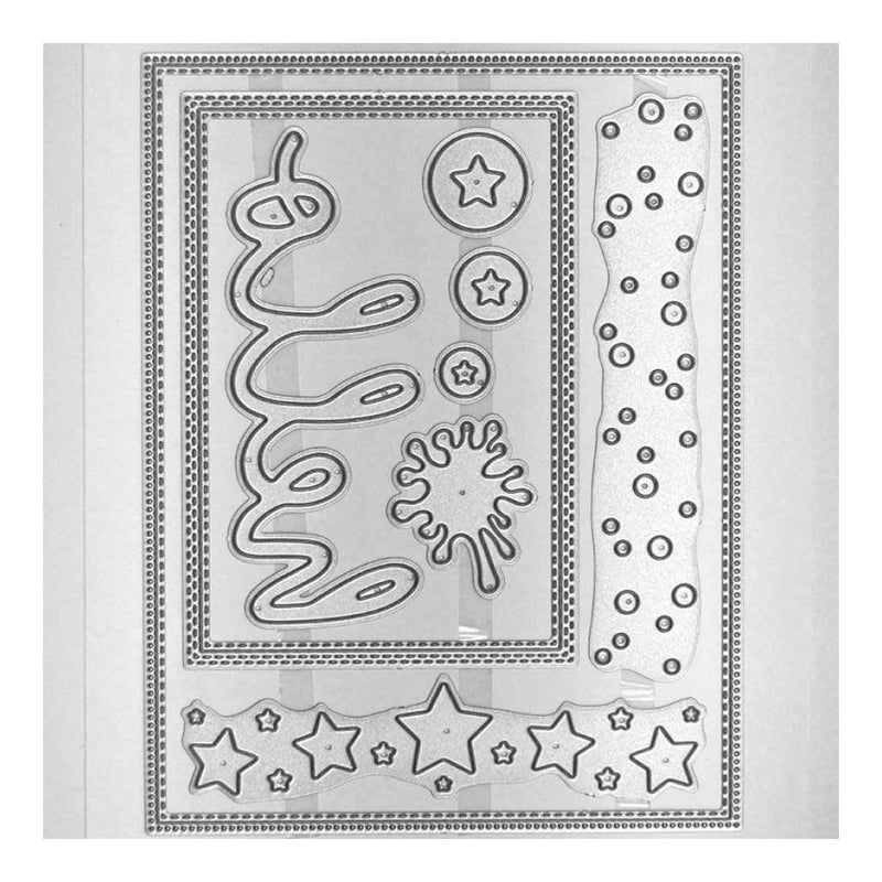 Crafti Potential - A2 Stitched Rectangles - Dots & Stars*