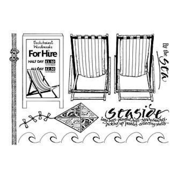 Crafty Individuals Unmounted Rubber Stamp 4.75 Inch X7 Inch Pkg By The Sea