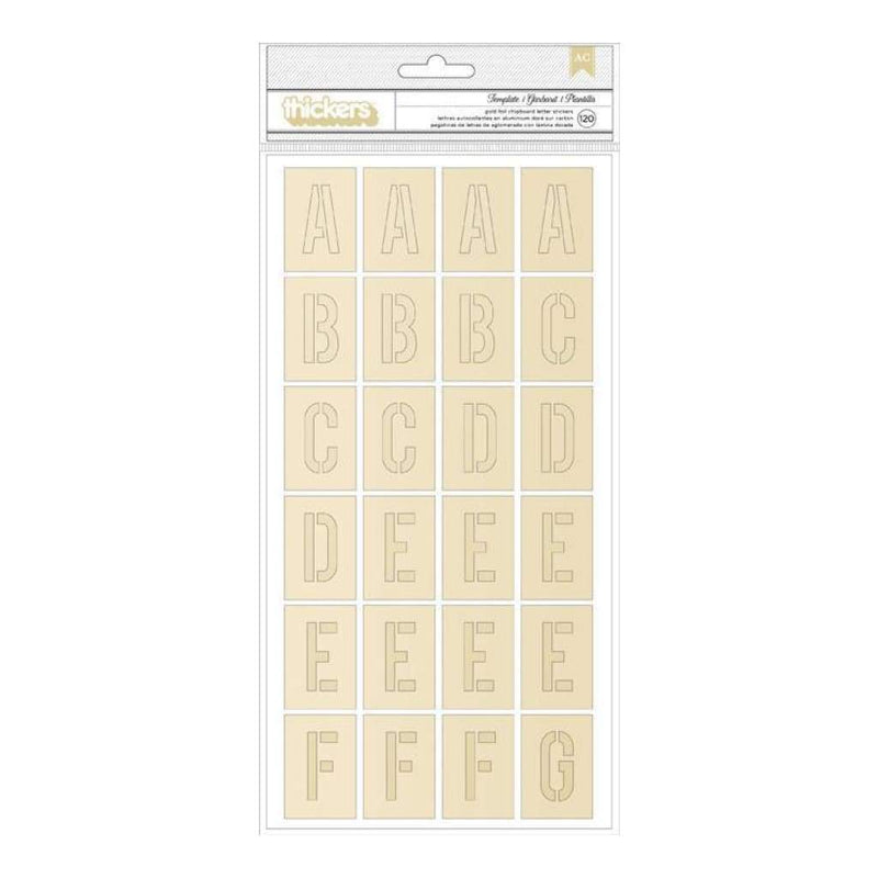 Crate Paper - Maggie Holmes - Chasing Dreams Stencil Chipboard Gold Foil Thickers (5 Sheets)
