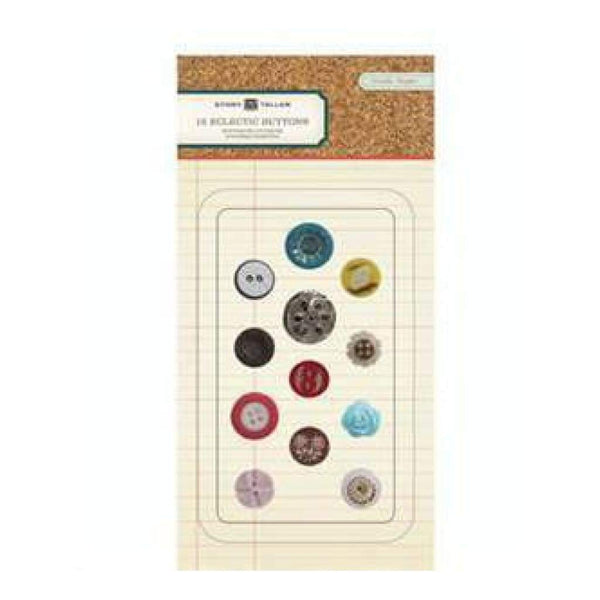Crate Paper - Story Teller - Eclectic Buttons 12Pc