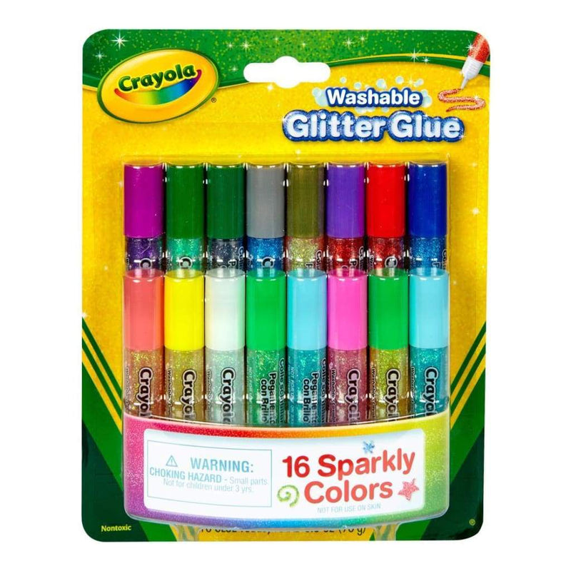 Crayola Washable Glitter Glue Pens .21Oz 16 Pack