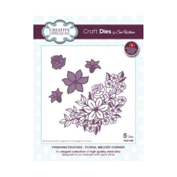 Creative Expressions - Craft Dies By Sue Wilson - Finishing Touches Floral Melody Corner Die