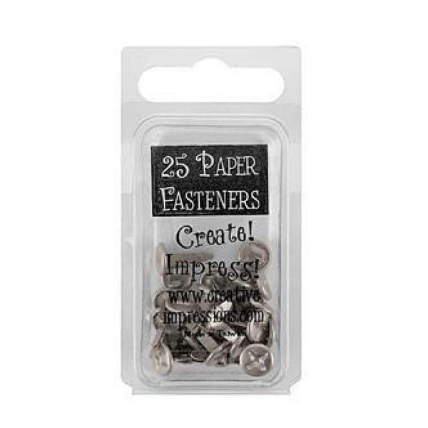 Creative Impressions - Metal Paper Fasteners 10Mm 25 Pack  Screw Heads - Pewter