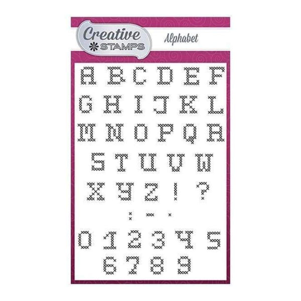 Creative Stamps A6 Stamp Set Alphabet Set of 42 - Cross Stitch Collection