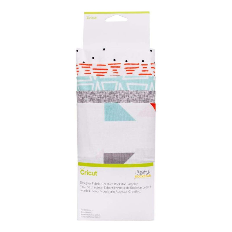 Cricut Designer Fabric 12 inch X26 inch Sampler 5pcs Creative Rockstar